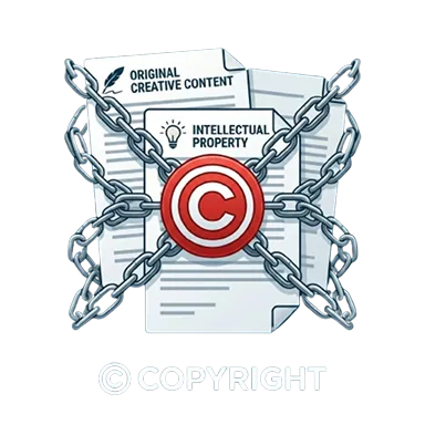 Copyright and rights protection illustration.